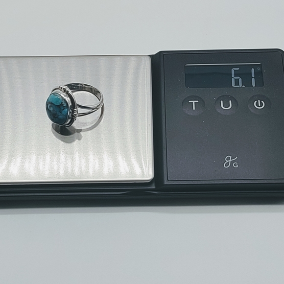 Vintage Sterling Silver Blue Copper Turquoise Ring - Picture 9 of 9